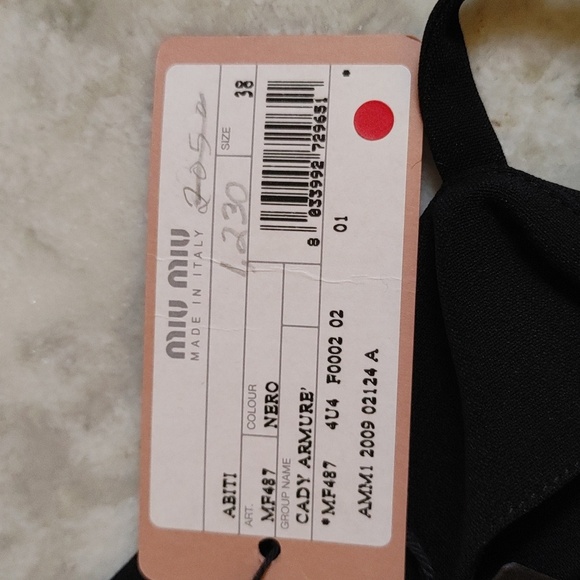 NWTs Miu Miu Black Halter Gown 38 - Picture 9 of 16